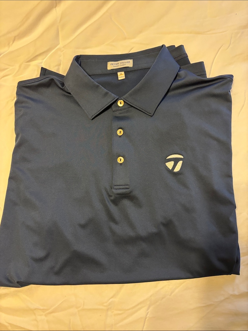 NWOT Peter Millar Navy Polo with Taylormade Logo